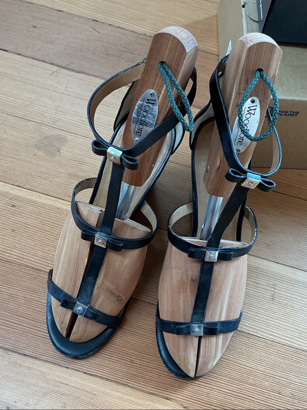 Marc Jacobs Black Strappy Sandal Stacked Wedge Heel